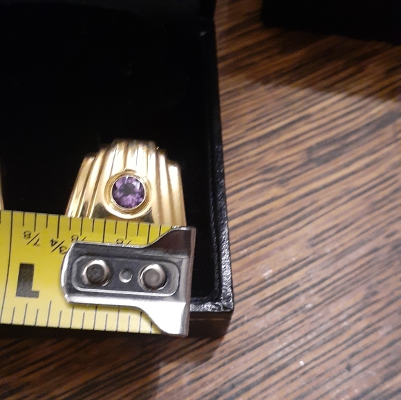 14K YELLOW GOLD BLUE TOPAZ/ AMETHYST EARRINGS NWT - Picture 6 of 7